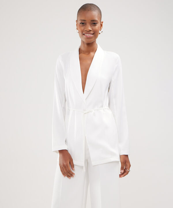 Chaqueta Unicolor Tipo Kimono image number null