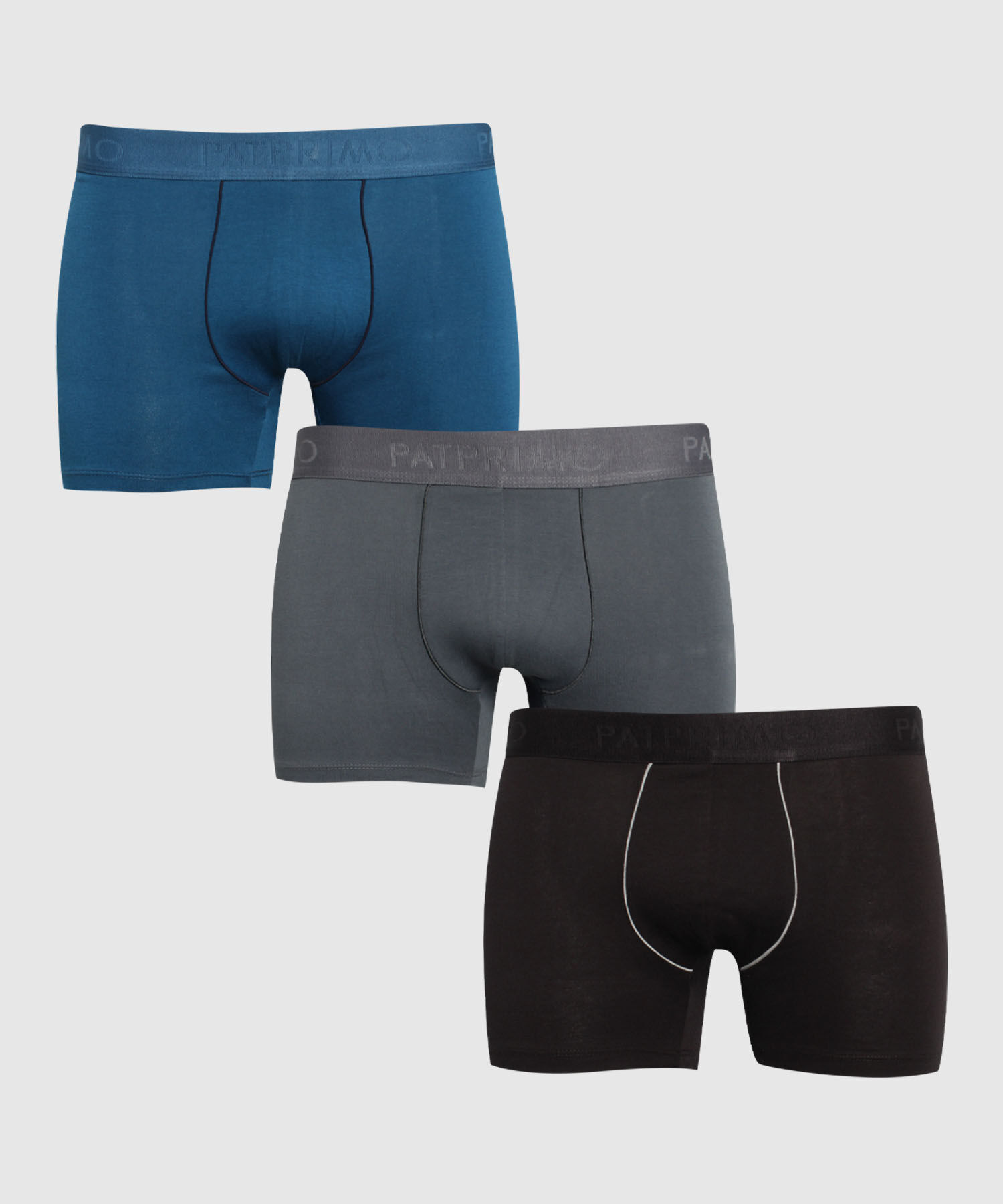 Pantaloncillo Pack X3 Bóxer Medio Algodón Unicolor Con Vena De Soporte Contrastada.