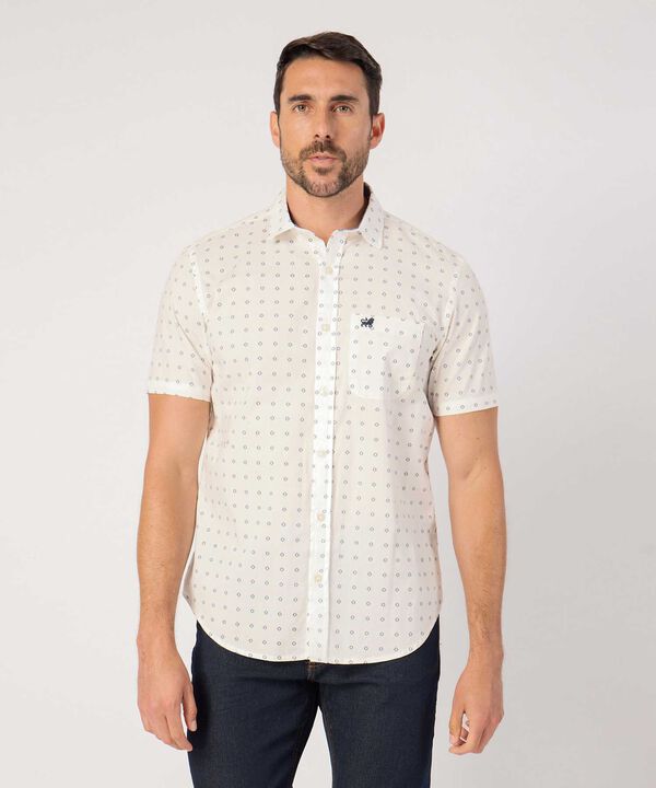 Camisa Manga Corta En Miniprints Con Bolsillo image number null