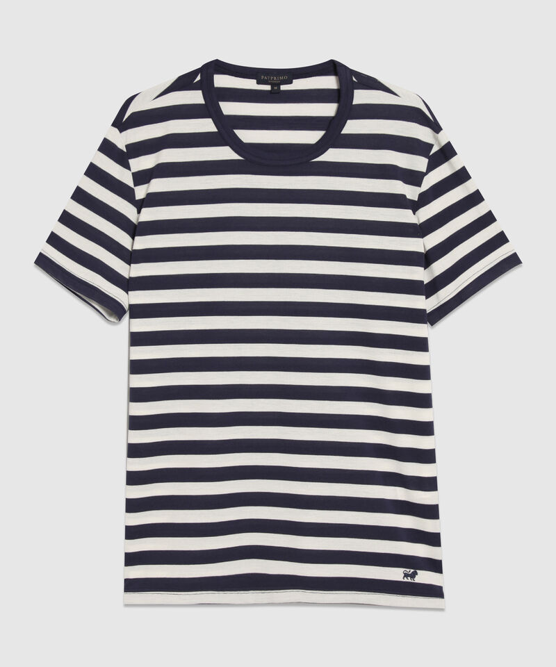 Camiseta Manga Corta Cuello Redondo A Rayas