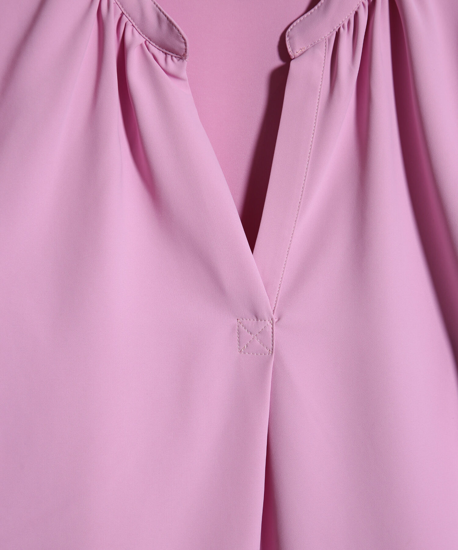 Blusa Unicolor Cuello Mao Con Manga 3/4