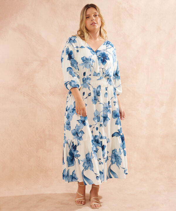 Vestido Manga Bombacha Estampado