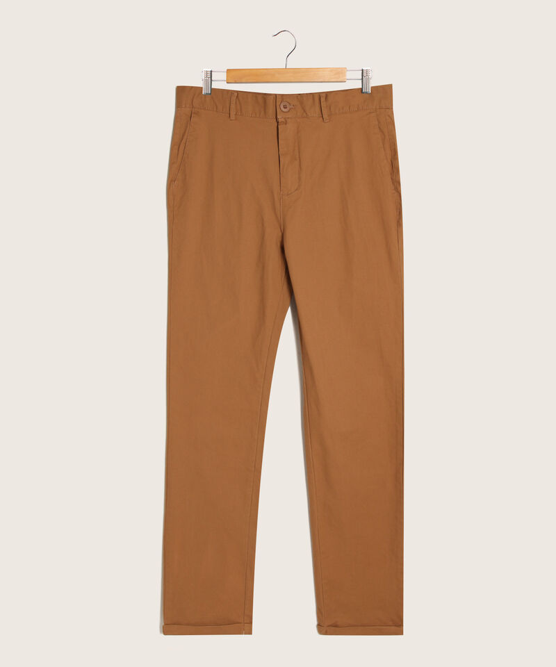 Pantalon Unicolor Chino Con El&aacute;stico En Pretina