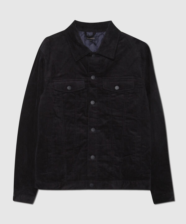 Chaqueta Truker Tejido De Pana Y Acolchado Interno