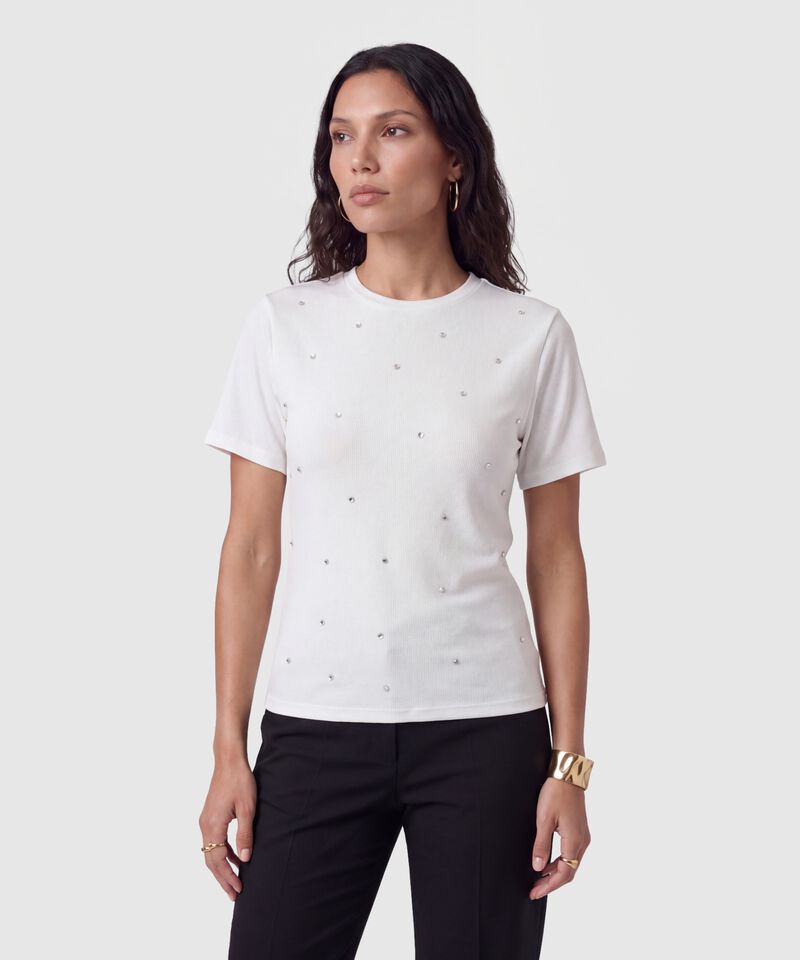 Camiseta Con Apliques Para Mujer