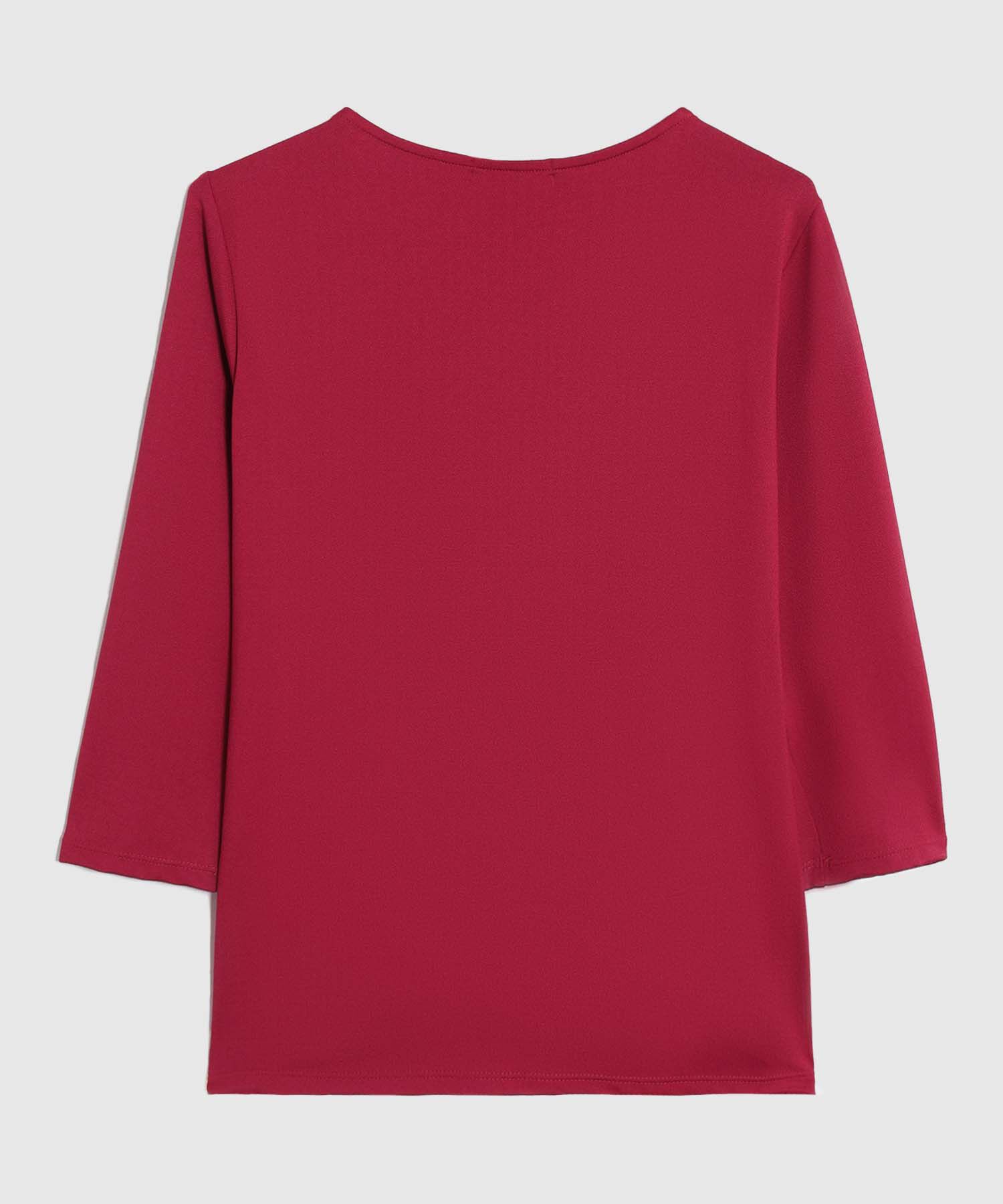 Blusa Cruzada Manga Tres Cuartos Mujer