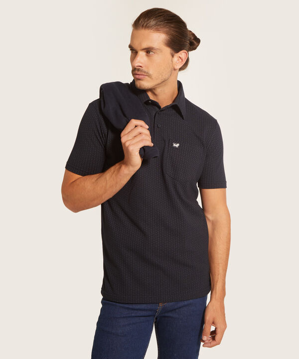 Polo Estampada Cuello Duro