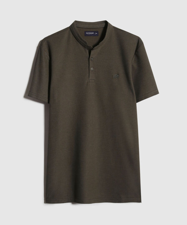 Polo Mao Unicolor Con Pestaña Unicolor  Sin Bolsillo Silueta Slim Fit