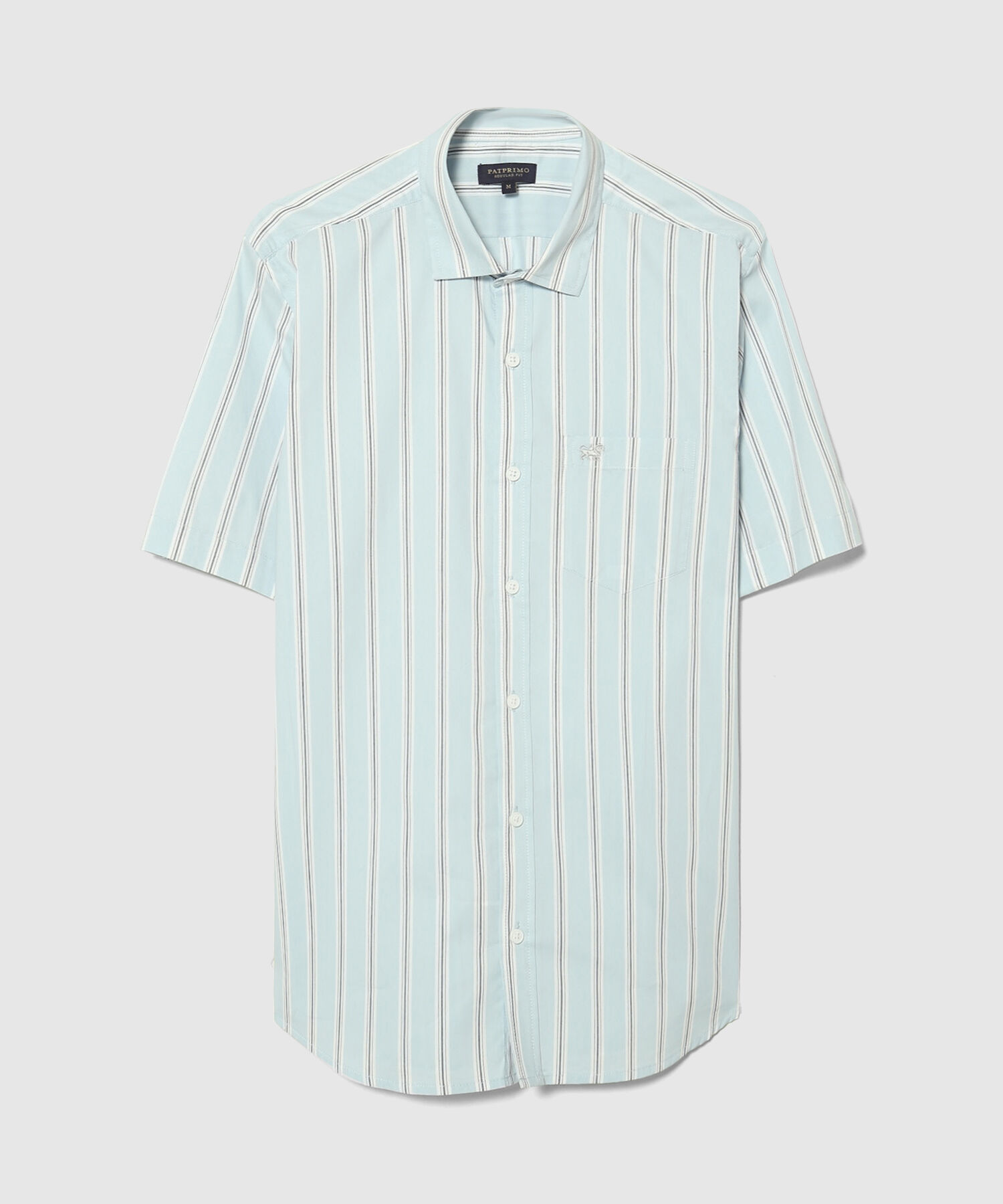 Camisa Preteñida Manga Corta Con Bolsillo Y Silueta Regular Fit