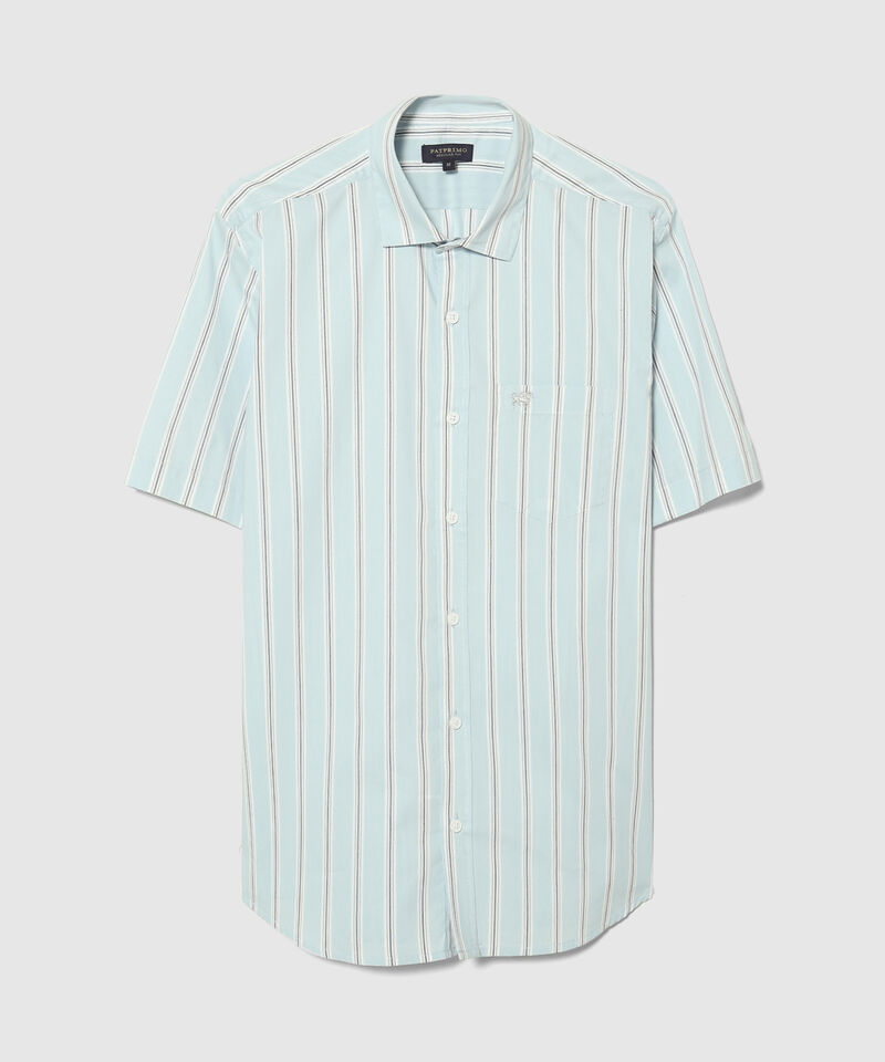 Camisa Preteñida Manga Corta Con Bolsillo Y Silueta Regular Fit