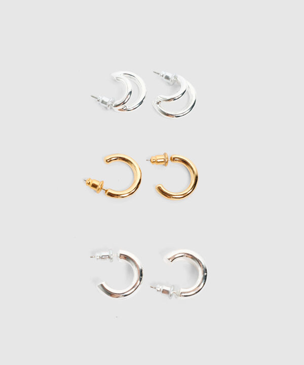 Set Aretes x3 Argollas para Mujer