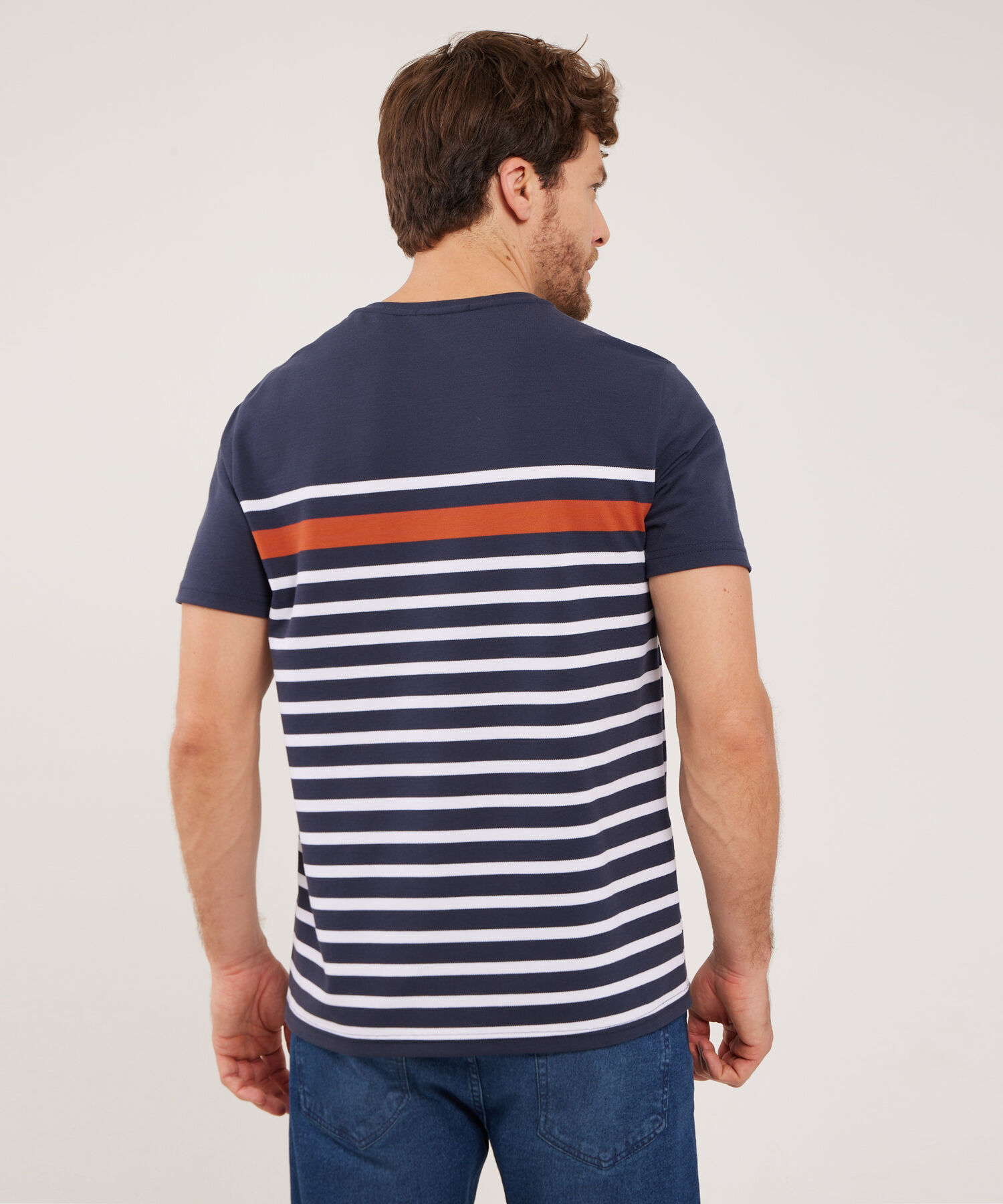 Camiseta Cuello Redondo De Rayas