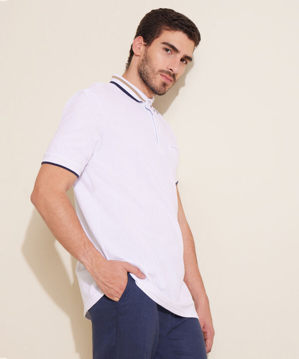 Polo Unicolor Cuello Tejido