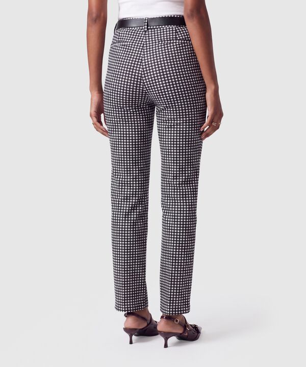 Pantal&oacute;n Chino Estampado Con Cintur&oacute;n Mujer