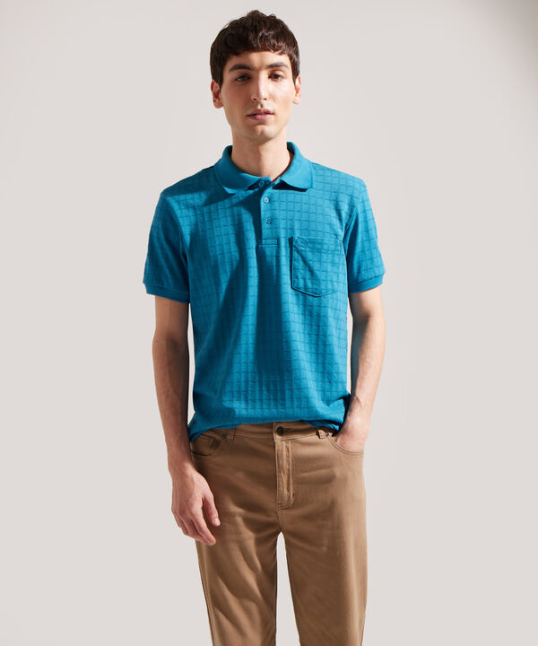 Polo Cuello Y Puño Tejido Unicolor, Con Bolsillo