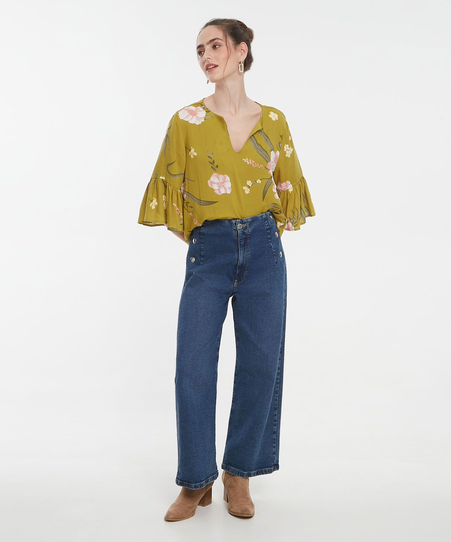 Blusa Estampada Manga Corta