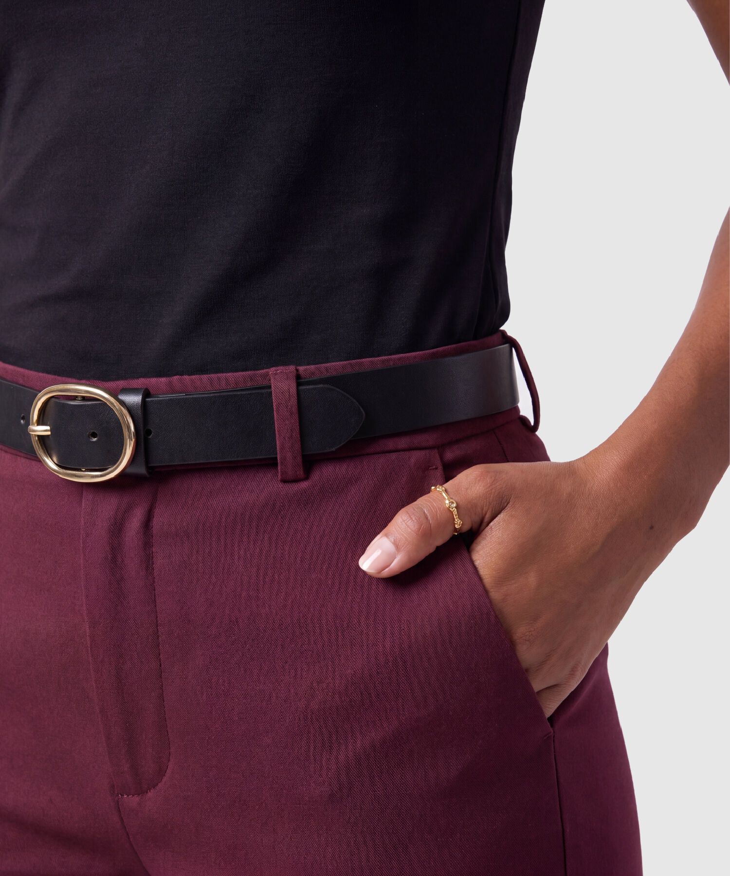 Pantal&oacute;n Chino Con Cintur&oacute;n Mujer