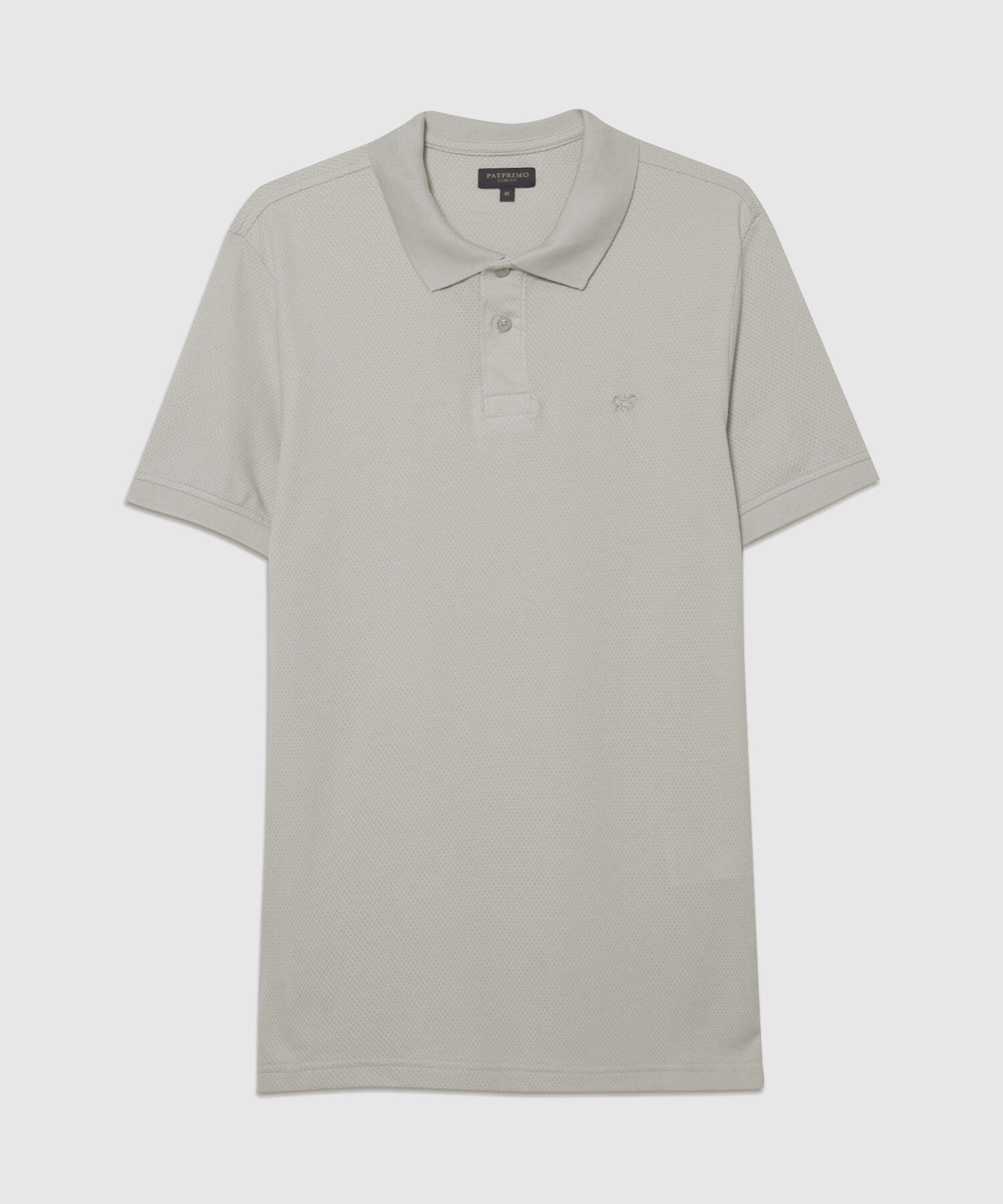 Polo Unicolor Tela Textura, Cuello Y Puños Tejidos