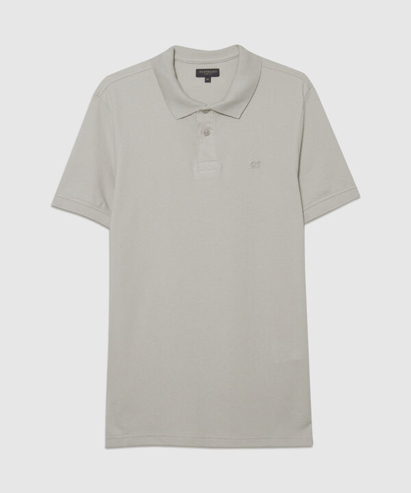 Polo Unicolor Tela Textura, Cuello Y Puños Tejidos