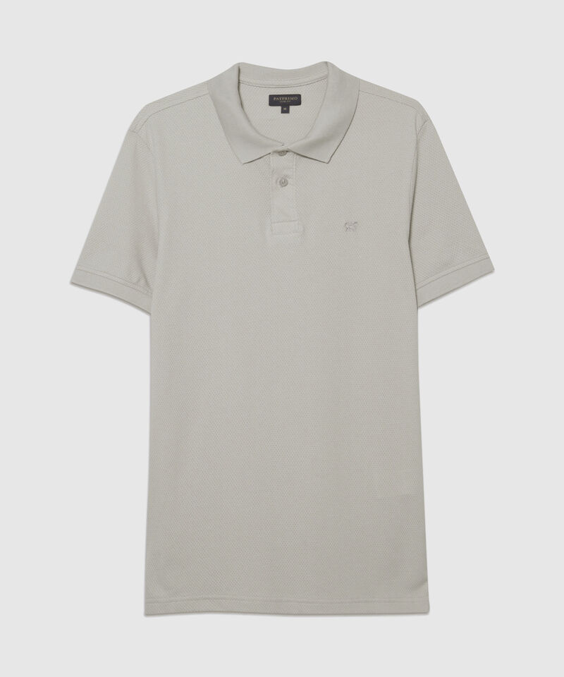 Polo Unicolor Tela Textura, Cuello Y Puños Tejidos