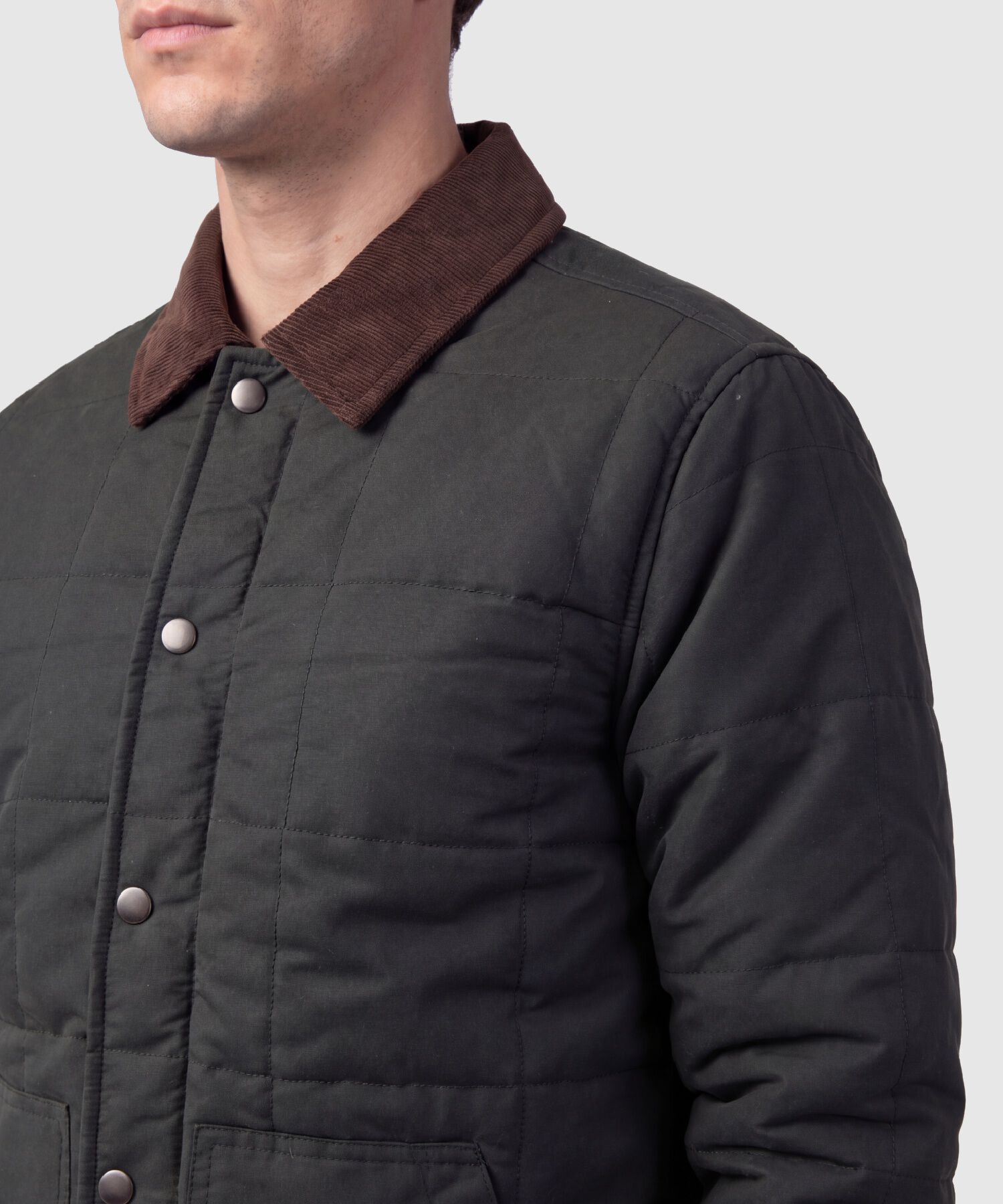 Chaqueta Acolchada con Pana Para Hombre