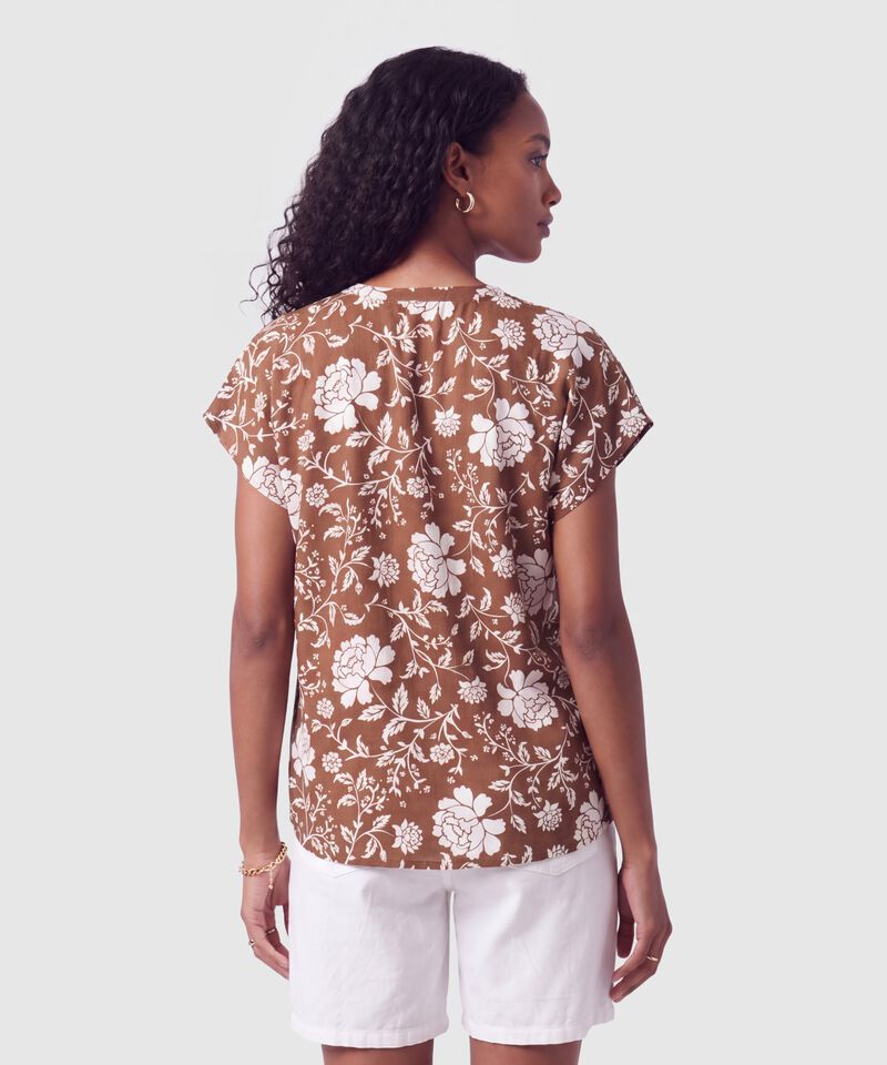 Blusa Manga Corta Escote V Para Mujer