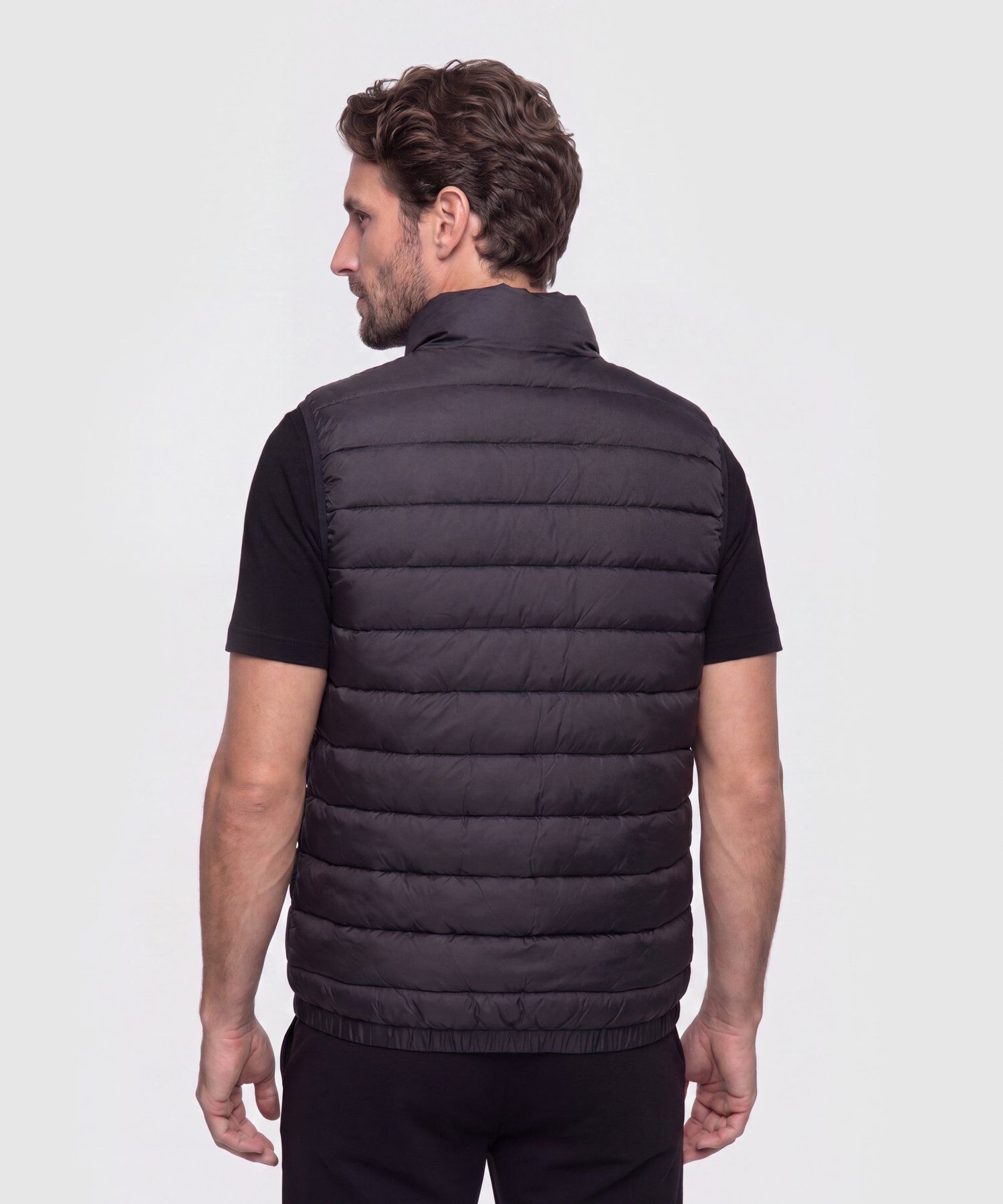 Chaleco Acolchado Cuello Alto Para Hombre
