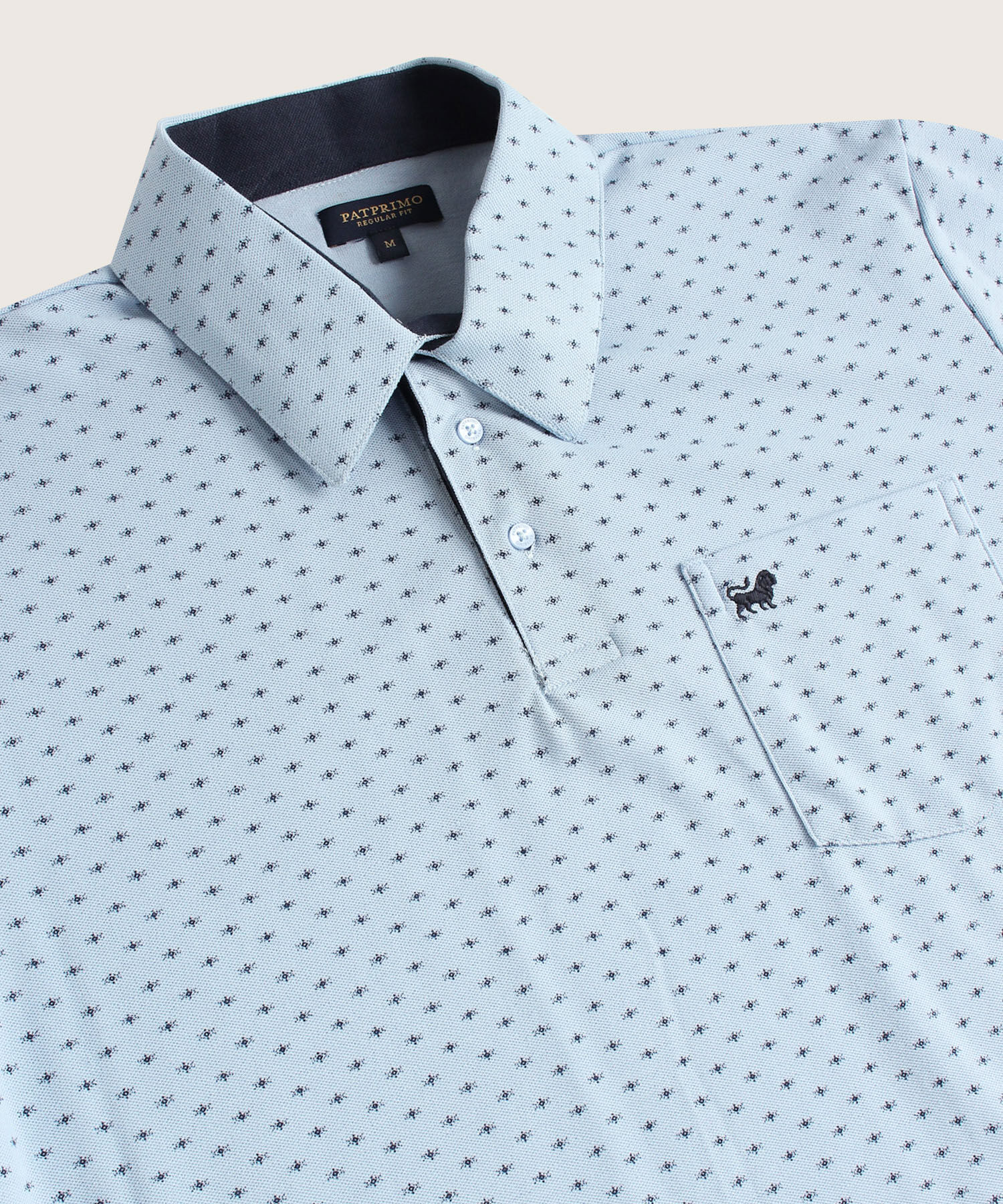 Polo Estampada Cuello Duro