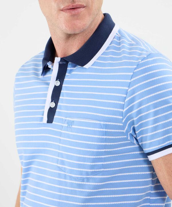 Polo Cuello Y Puños Tejidos Preteñida Con Bolsillo Para Hombre image number null