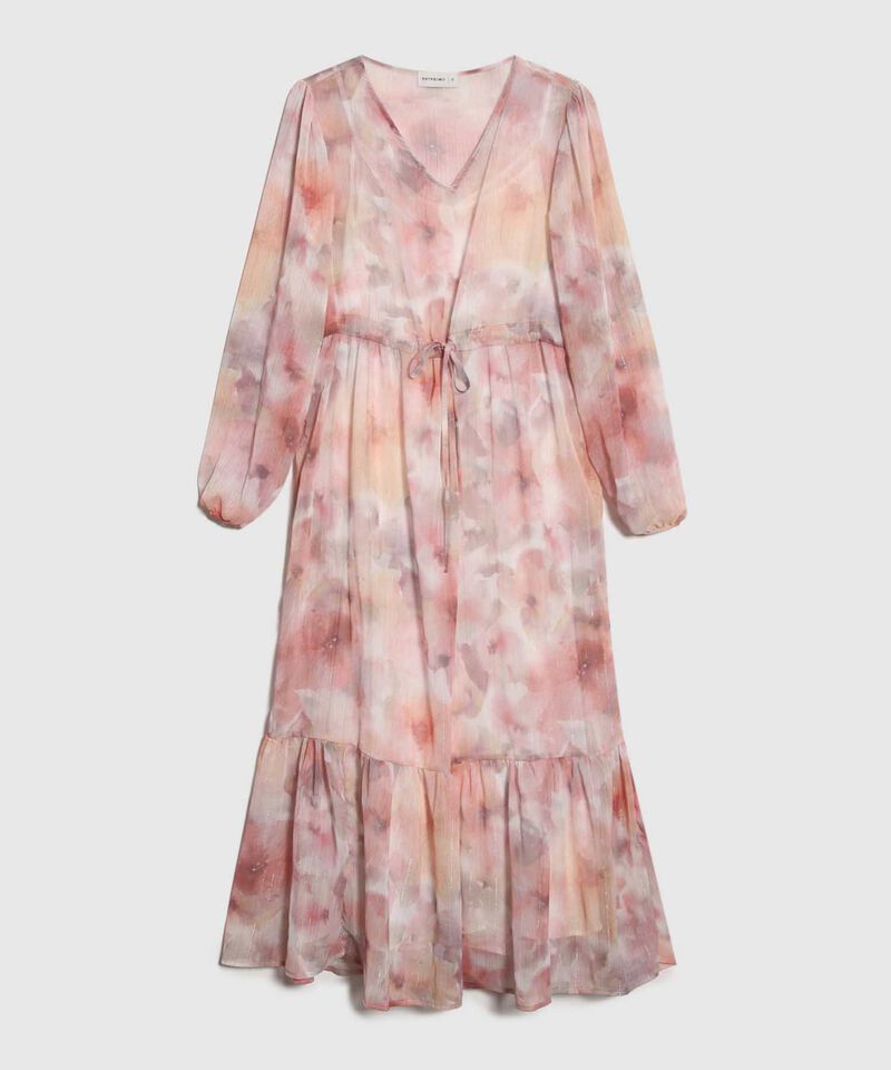 Vestido Estampado Manga Larga
