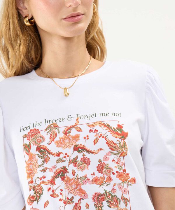 Camiseta Estampada con Ruche image number null