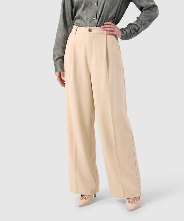 Pantal&oacute;n Tiro Alto Con Pinzas Para Mujer image number null