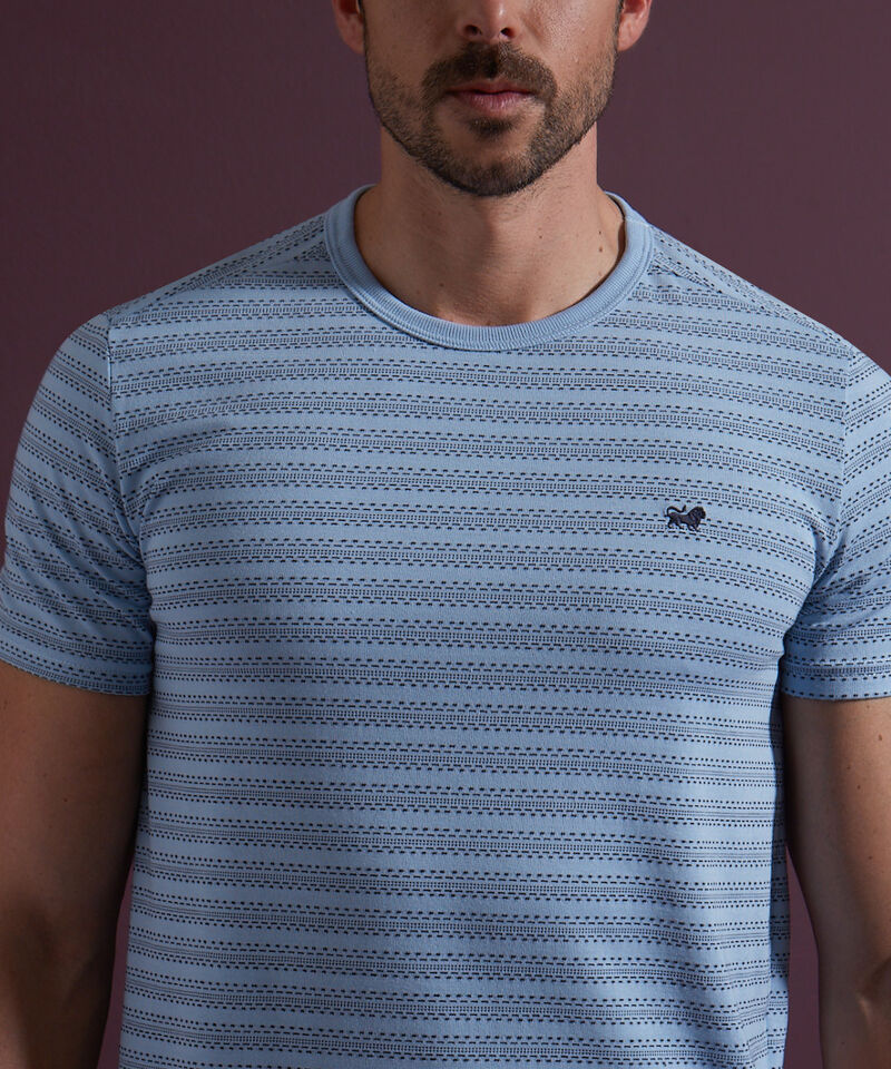 Camiseta Preteñida Textura, Manga Corta Con Cuello Redondo