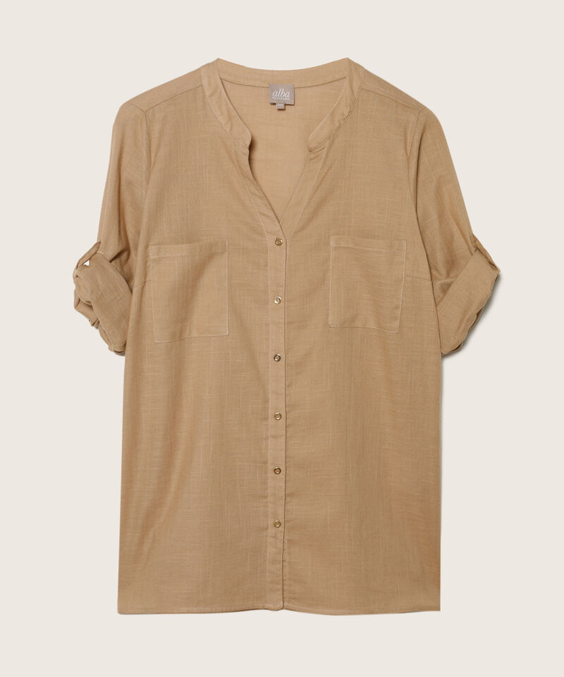 Blusa Manga 3/4 Cuello Neru Unicolor 