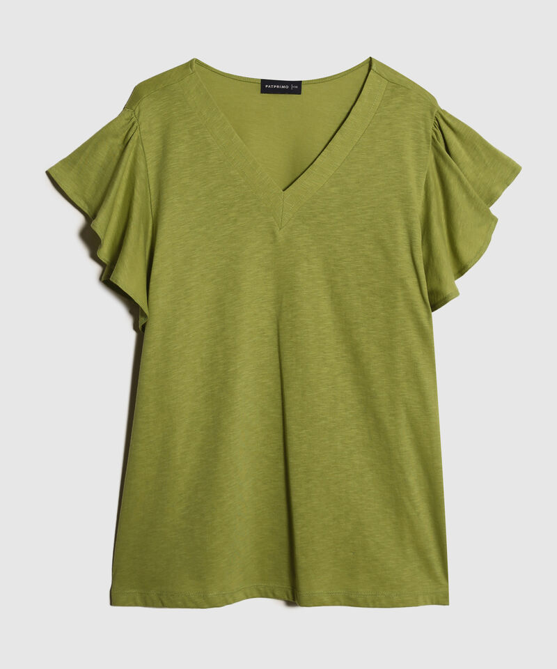 Camiseta Unicolor Con Multiagujas