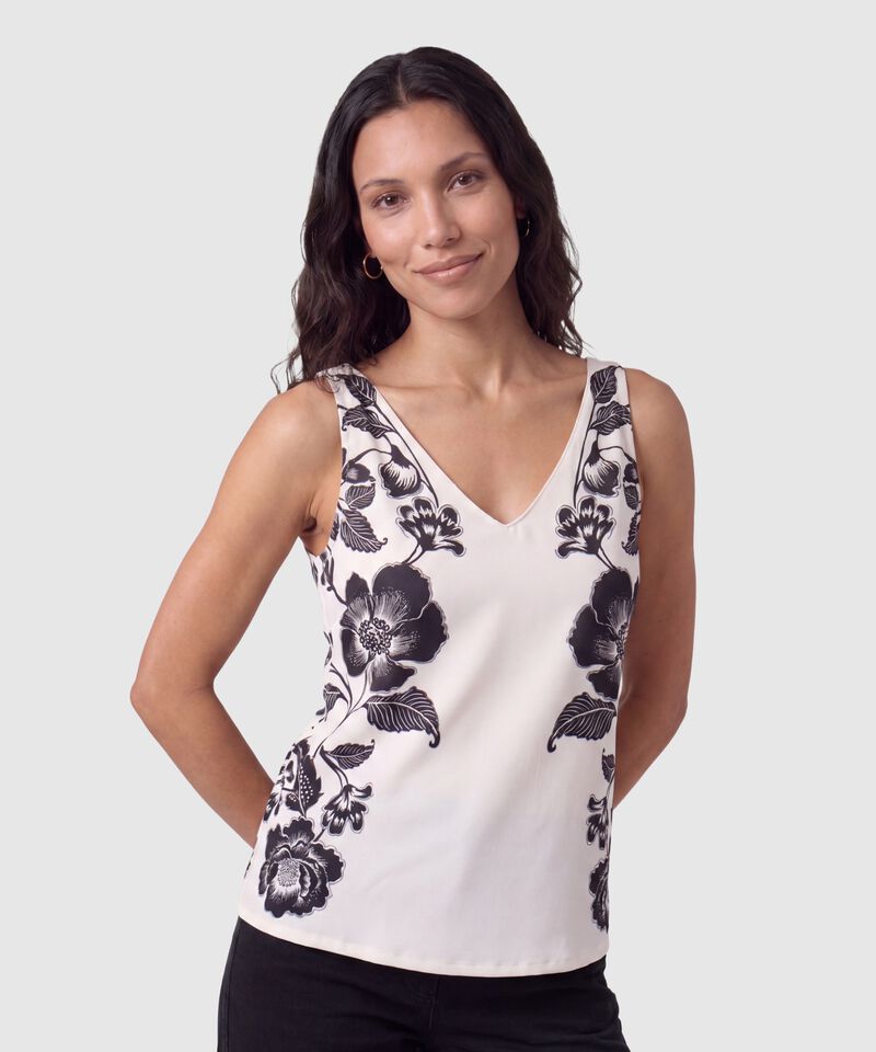 Camiseta Sin Mangas Cuello V Mujer