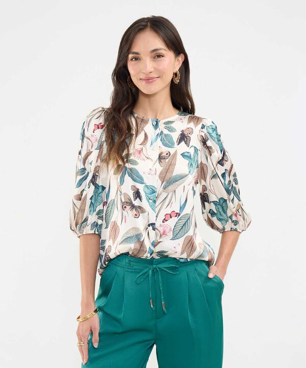 Blusa Estampada Manga ¾  image number null