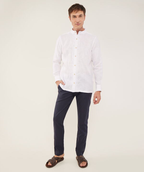 Camisa Guayabera Cuello Neru Manga Larga