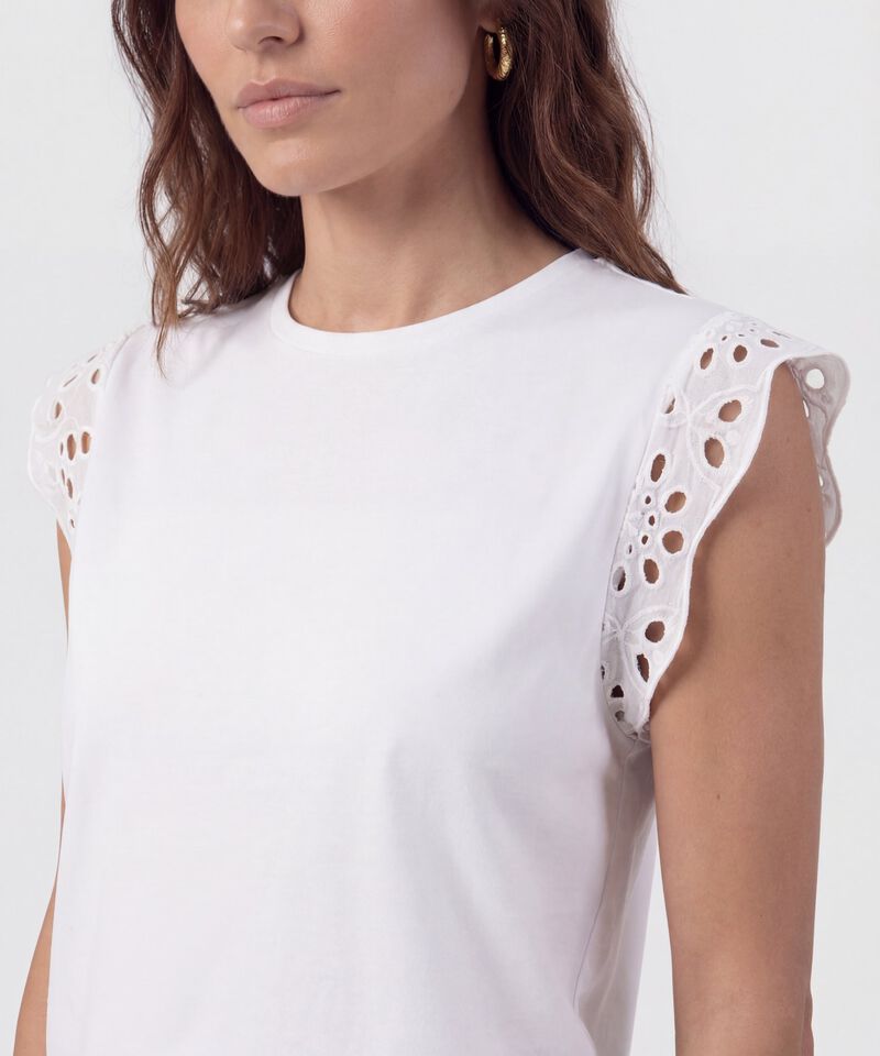 Camiseta Manga Sisa Con Ojalillo Para Mujer