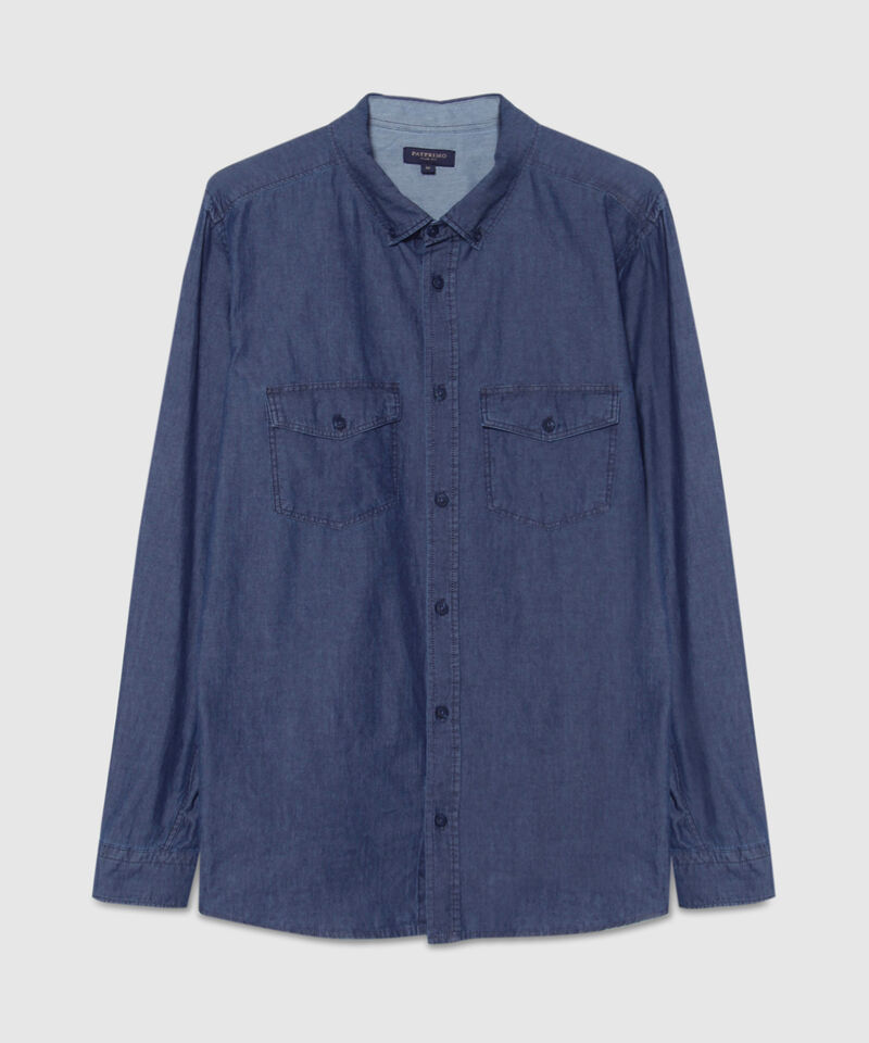Camisa Slim Fit Tono Azul Oscuro
