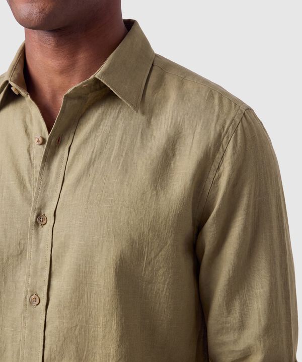 Camisa Manga Larga Unicolor Para Hombre