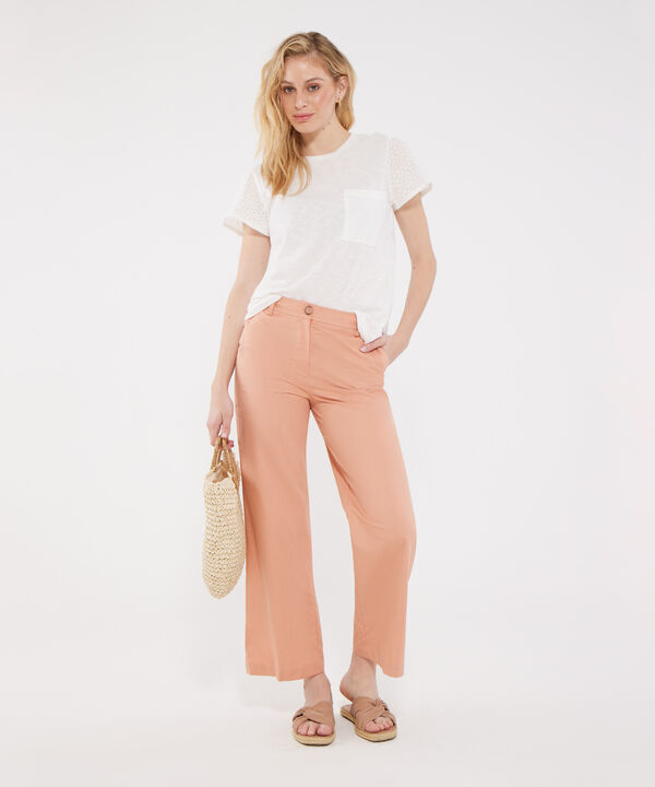 Pantal&oacute;n Moda Unicolor Con Bolsillos Diagonales image number null