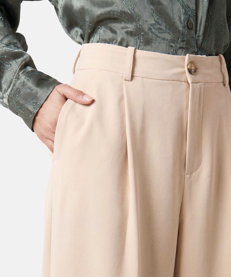 Pantal&oacute;n Tiro Alto Con Pinzas Para Mujer