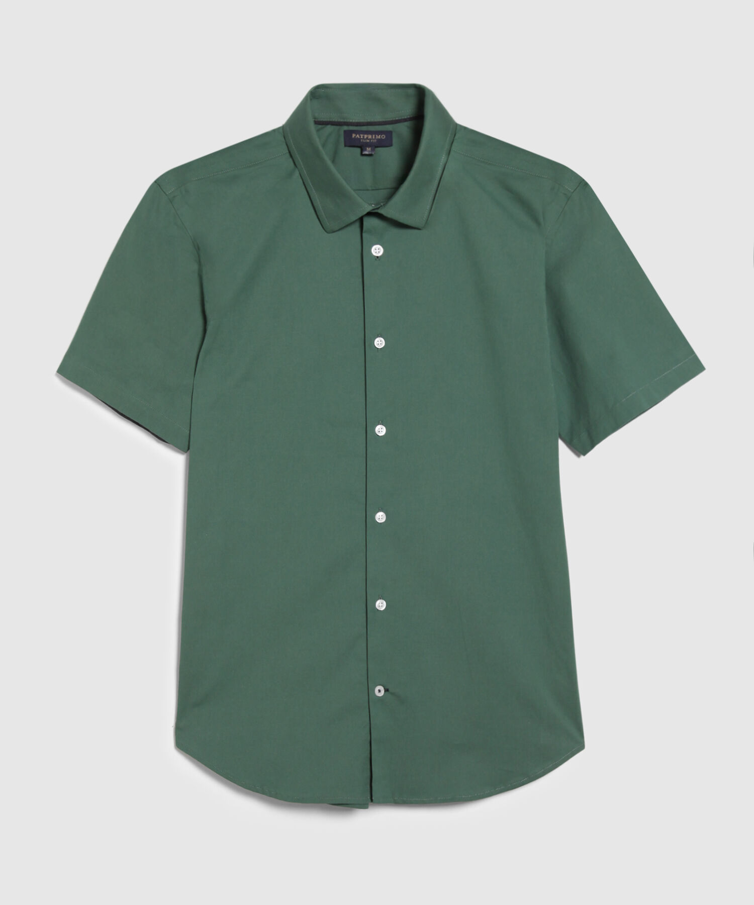 Camisa Manga Corta con Cuello Camisero Blanco