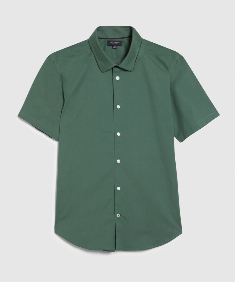 Camisa Manga Corta con Cuello Camisero Blanco