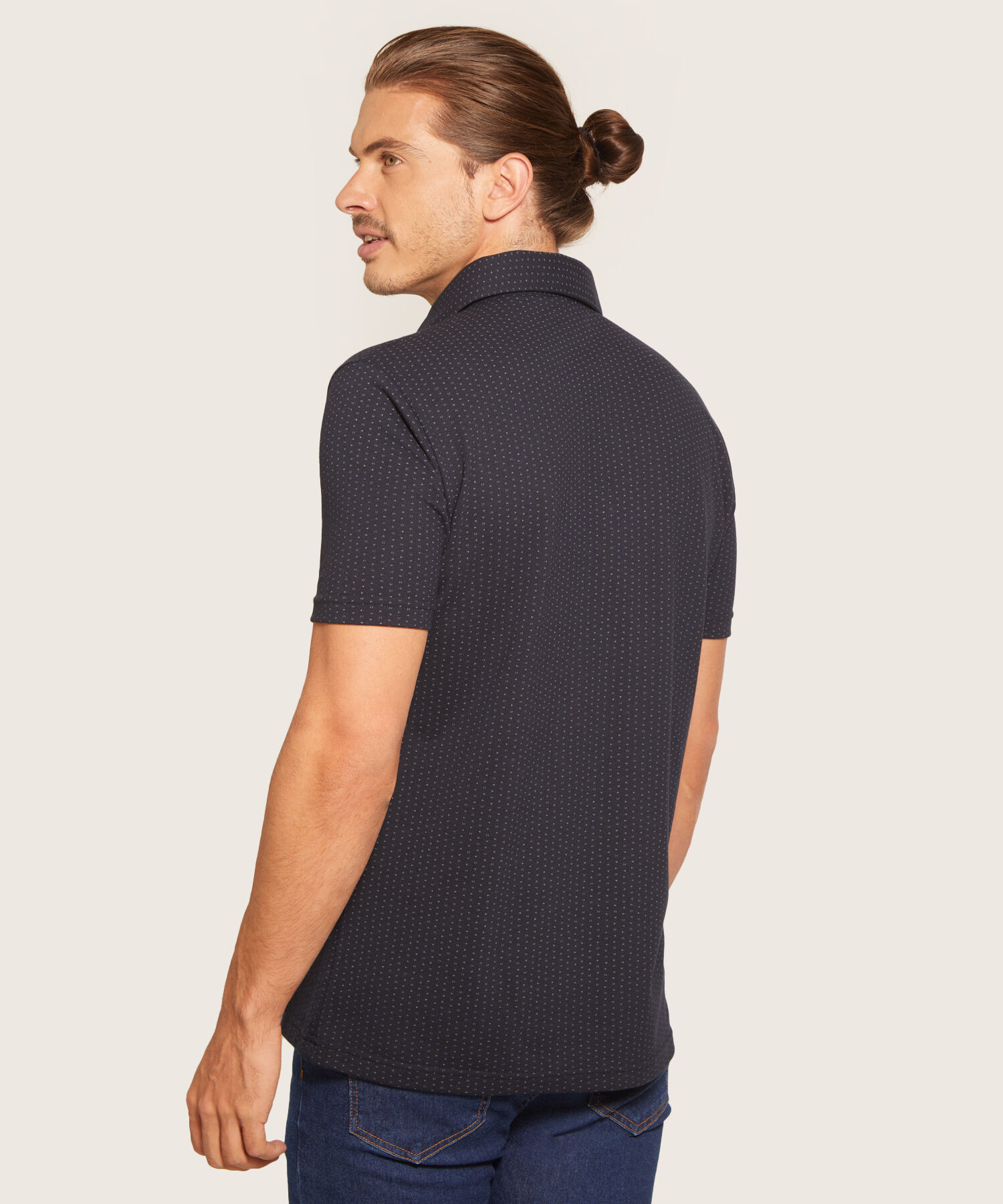 Polo Estampada Cuello Duro
