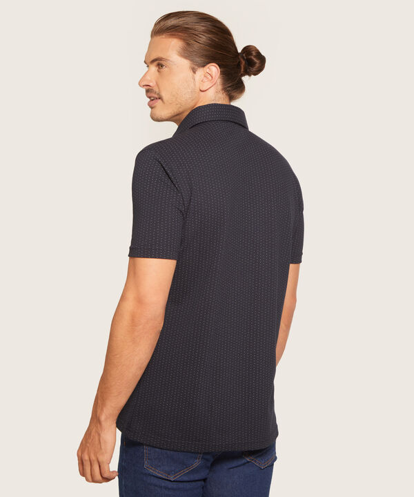 Polo Estampada Cuello Duro