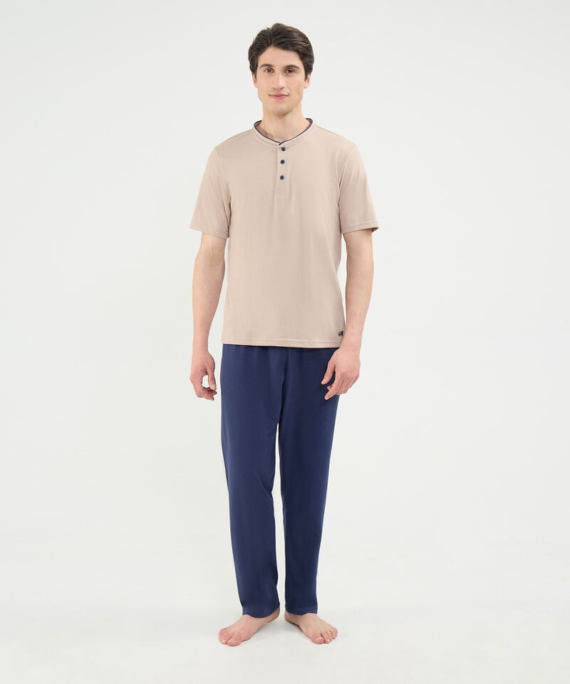 Pijama cuello henley