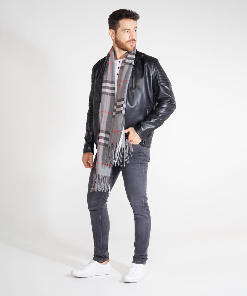 Chaqueta De Cuero Sint&eacute;tico Para Hombre