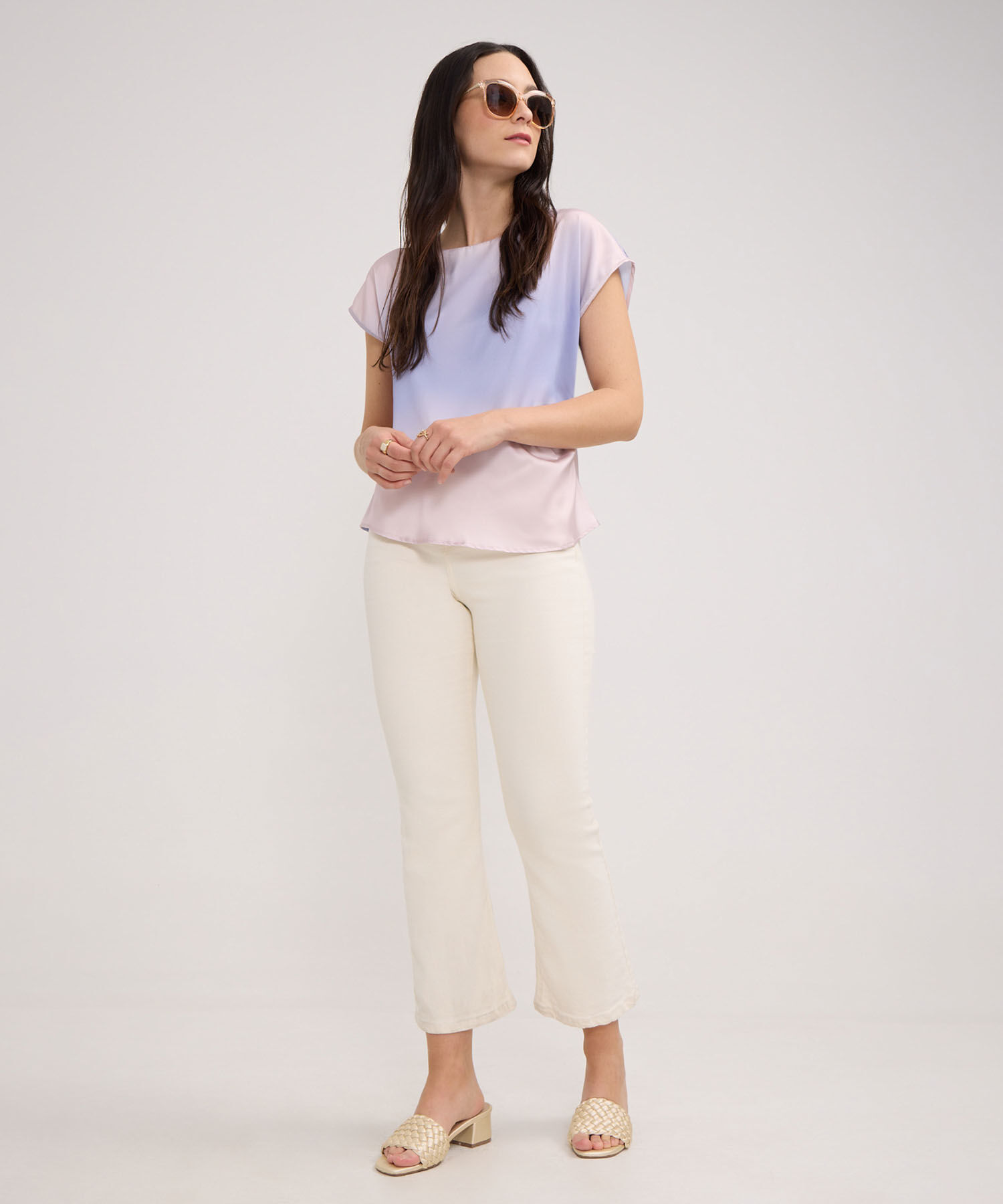 Blusa Estampada Satinada